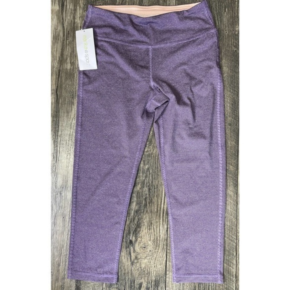 Marika Sport Womens XS Purple Spacedye Coral Capri Leggings New. 457 - Picture 2 of 3